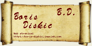 Boris Diskić vizit kartica